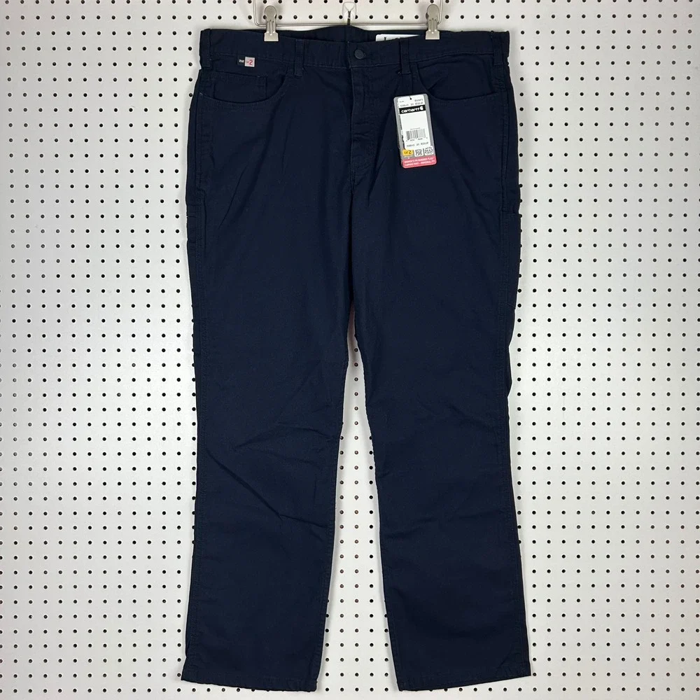 Carhartt Women FR Rugged Flex Canvas Pant 20 Navy Blue FR Regular 102689-410 NWT